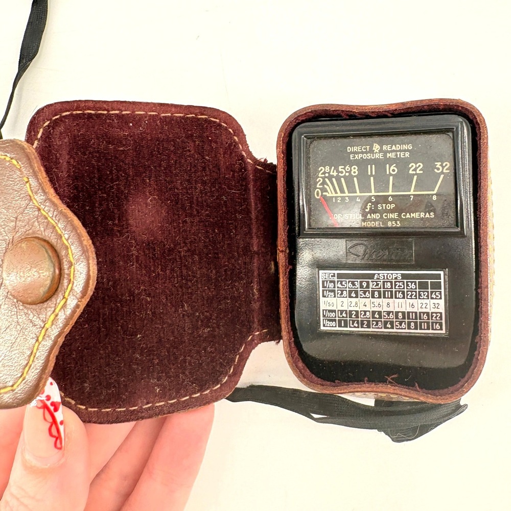 Vintage Weston Model 853 Direct Reading‎ Exposure Light Meter with Leather Case
